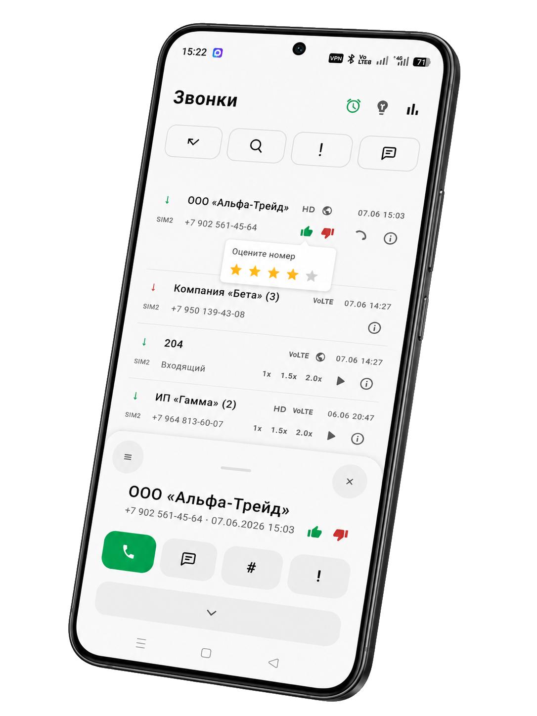 Рейтинг номера